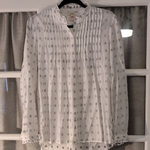 Sundance White Blouse with Black Pattern